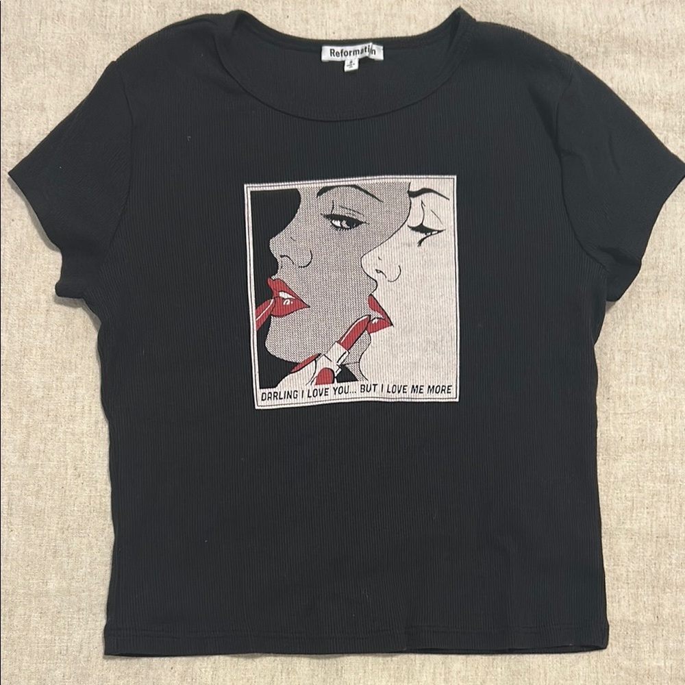 Reformation Black Baby Tee
